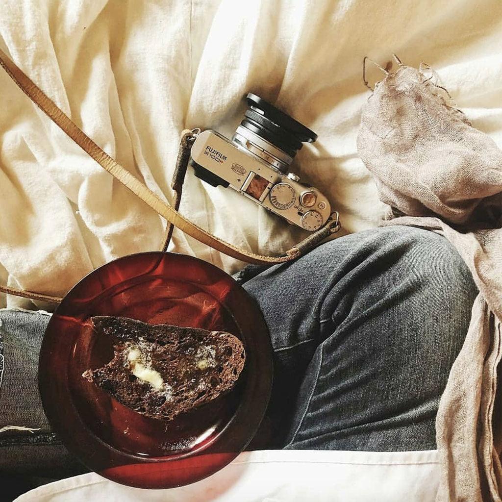 Tokyo #106 - Tanned & brown leather camera strap - Handmade Bronkey Premium Goods ®