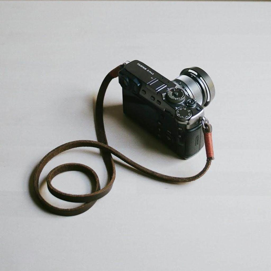 Tokyo #102 - Brown & Red leather camera strap - Handmade Bronkey Premium Goods ®