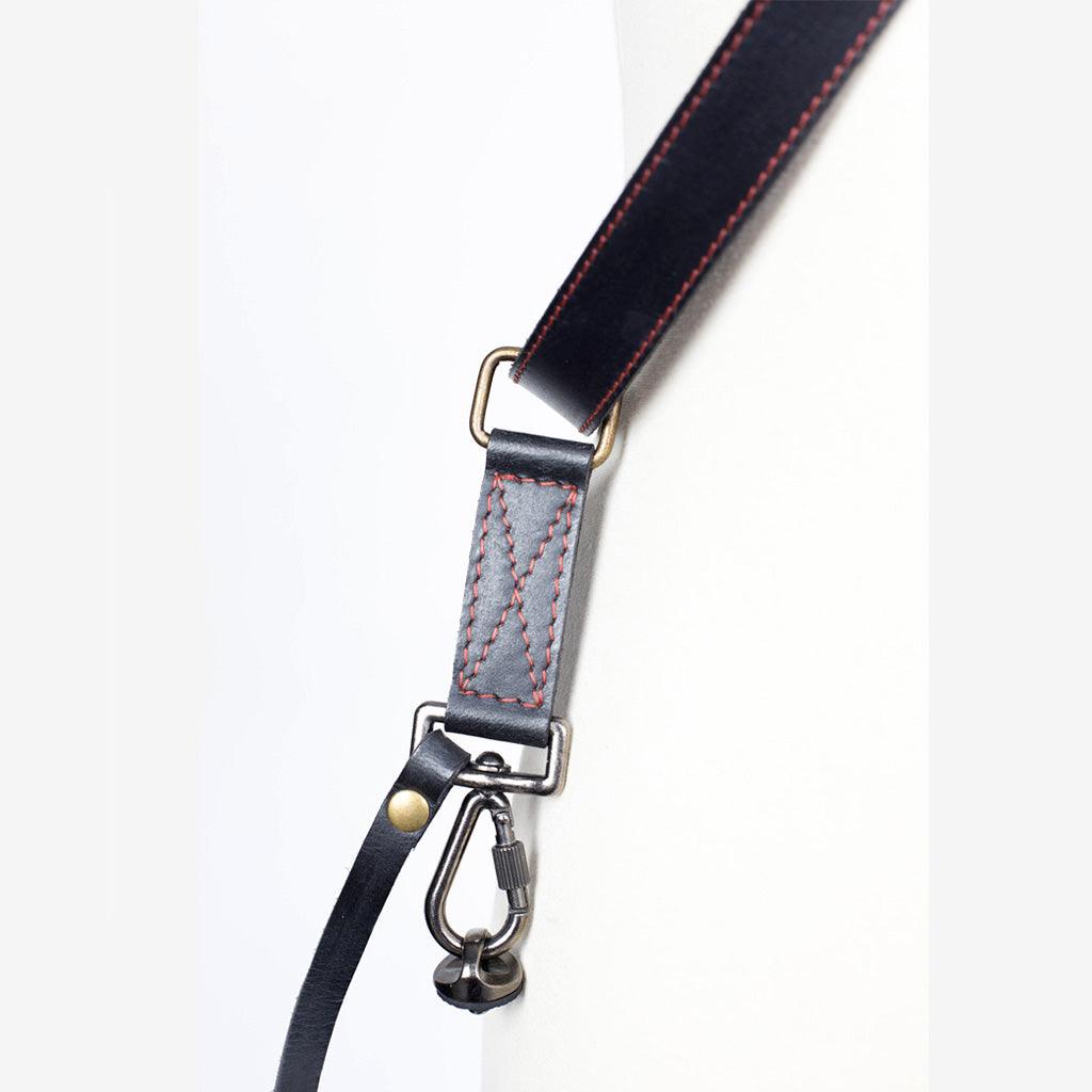 Tokyo #701 - Black & Red dual leather camera strap - Handmade Bronkey Premium Goods ®