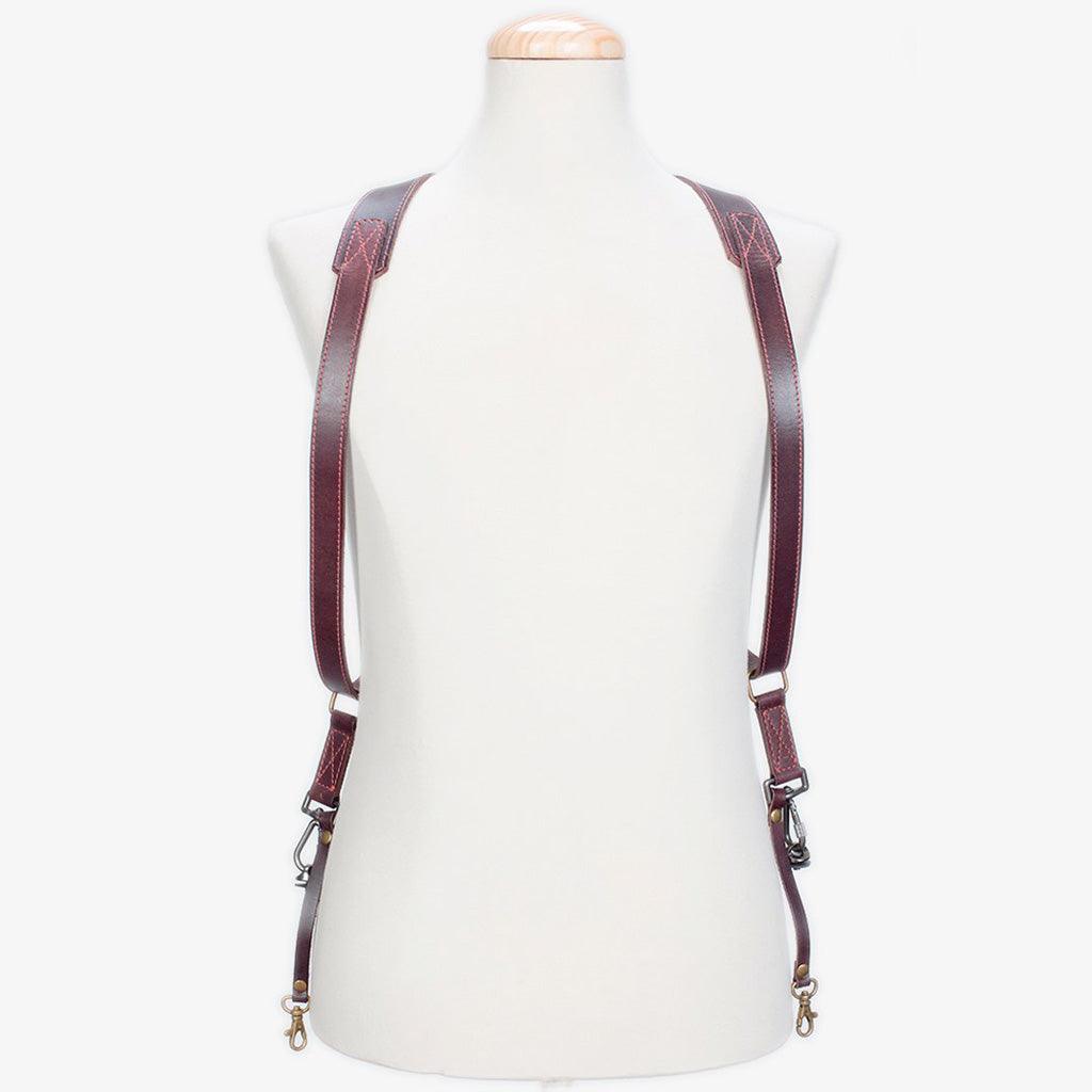 Tokyo #702 - Brown & Red dual leather camera strap - Handmade Bronkey Premium Goods ®