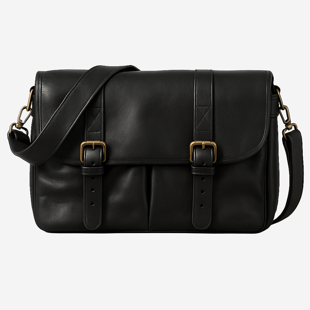 Tokyo Black Leather Camera Bag