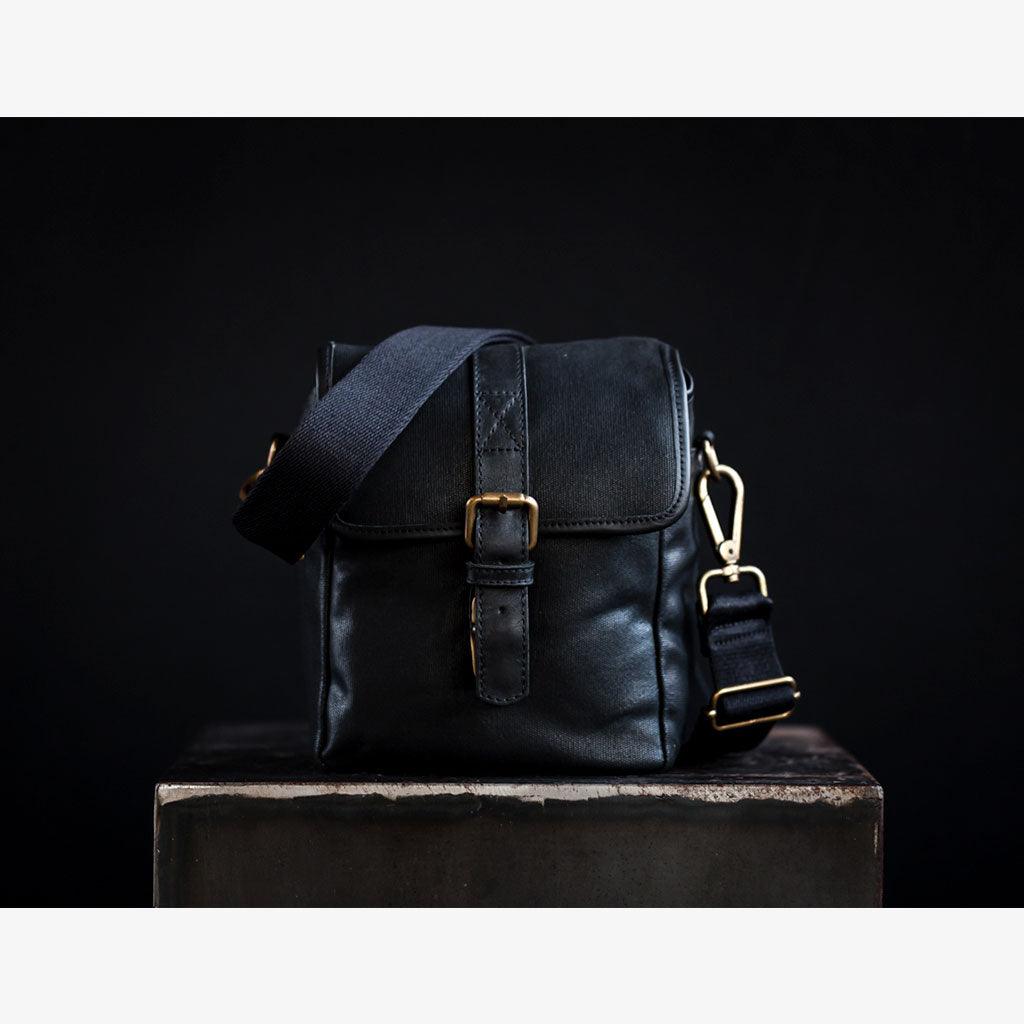 Limited Edition - Berlin Black Waxed Canvas Camera Bag - Handmade Bronkey Premium Goods ®