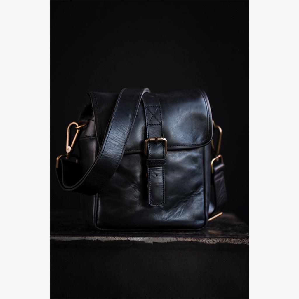 Berlin Black Leather Camera Bag - Handmade Bronkey Premium Goods ®