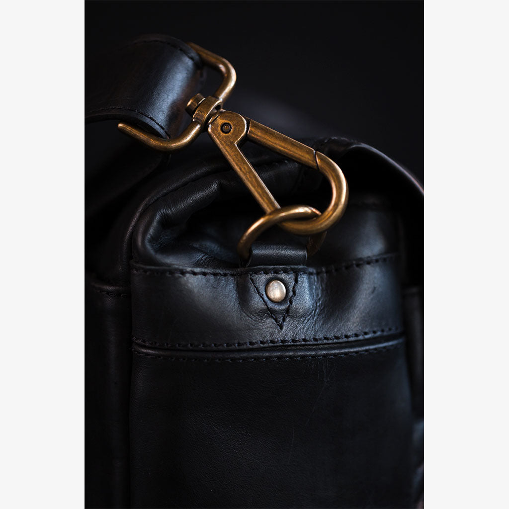 Berlin Black Leather Camera Bag