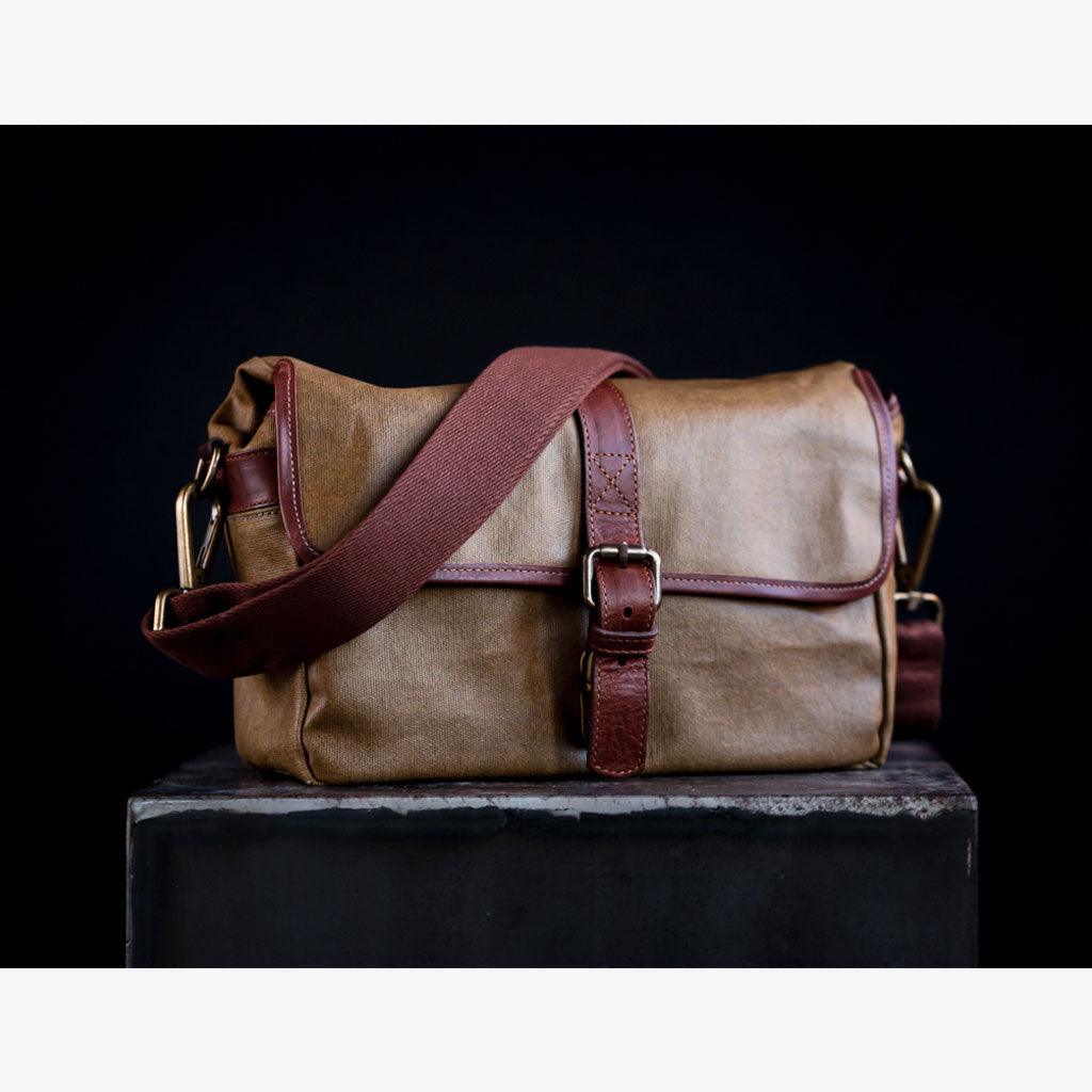 París Olive green Waxed Canvas Camera Bag - Handmade Bronkey Premium Goods ®