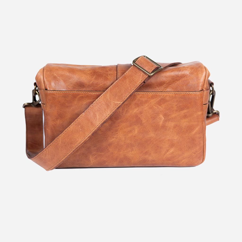 París tanned Leather Camera Bag - Handmade Bronkey Premium Goods ®