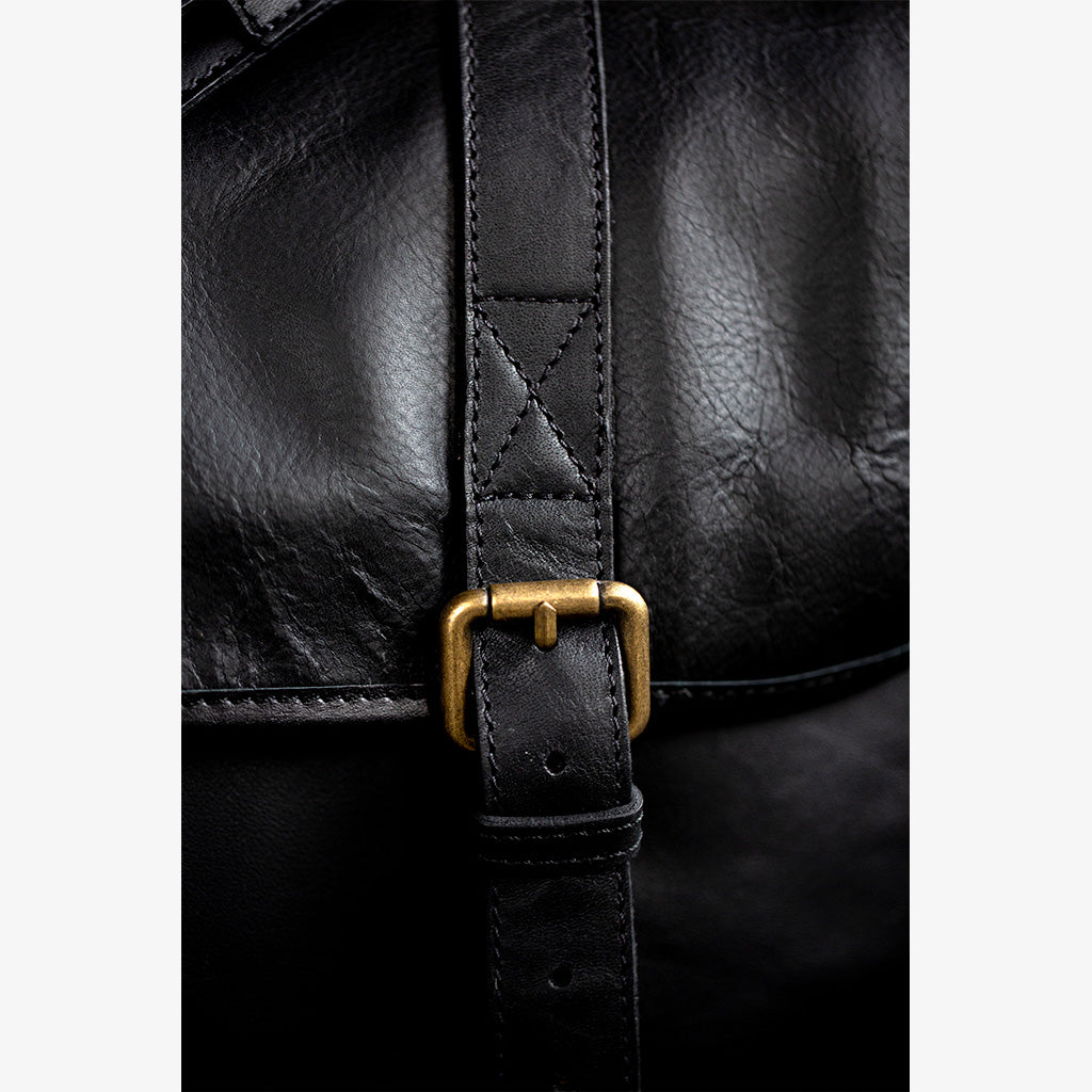 Roma Black Leather Camera Bag