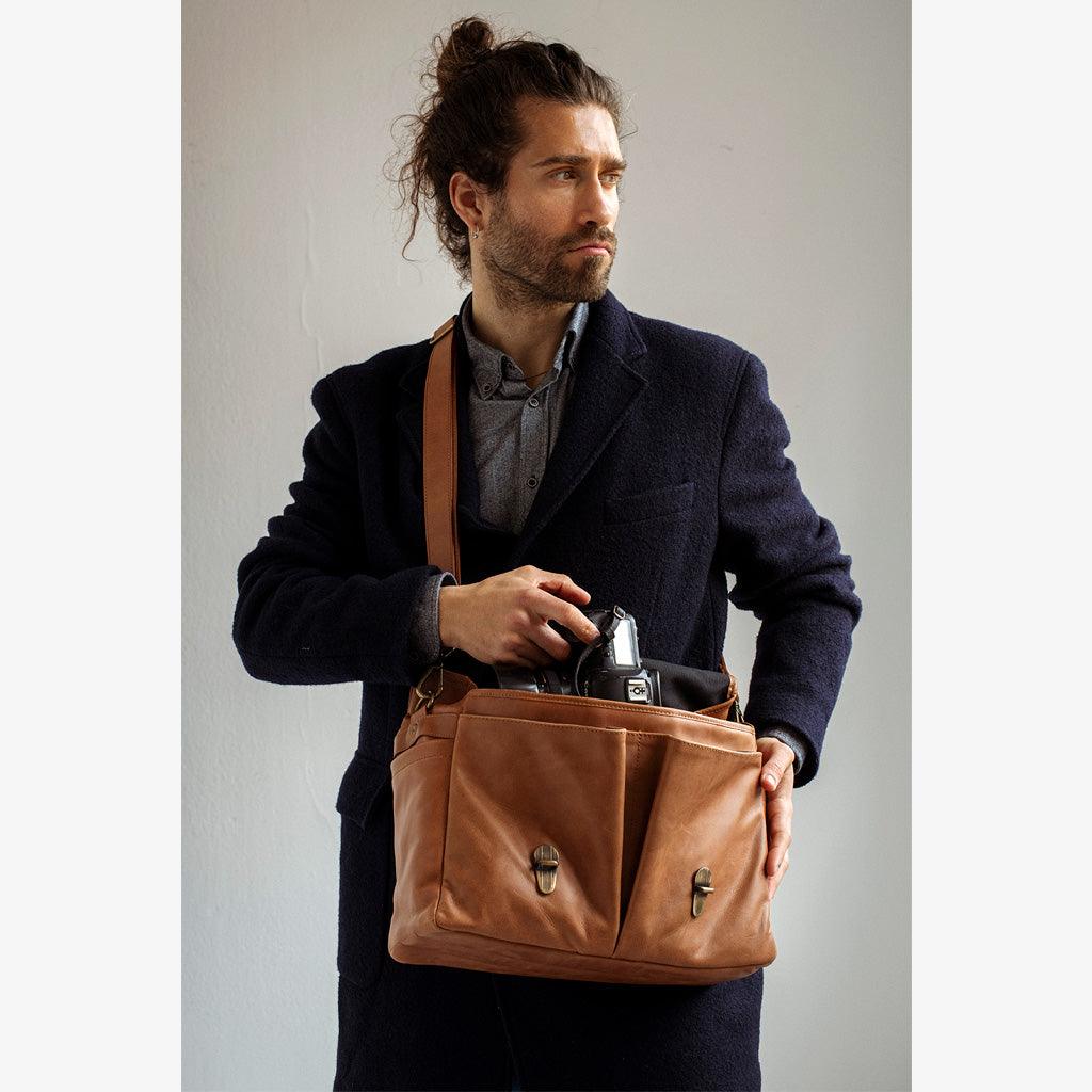 Roma Tanned Leather Camera Bag - Handmade Bronkey Premium Goods ®