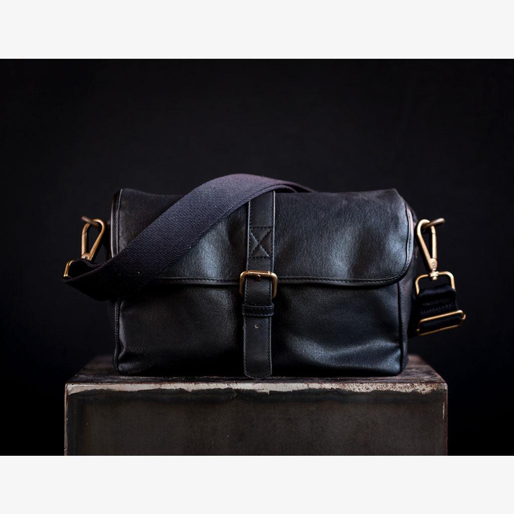 París Black Waxed Canvas Camera Bag - Handmade Bronkey Premium Goods ®