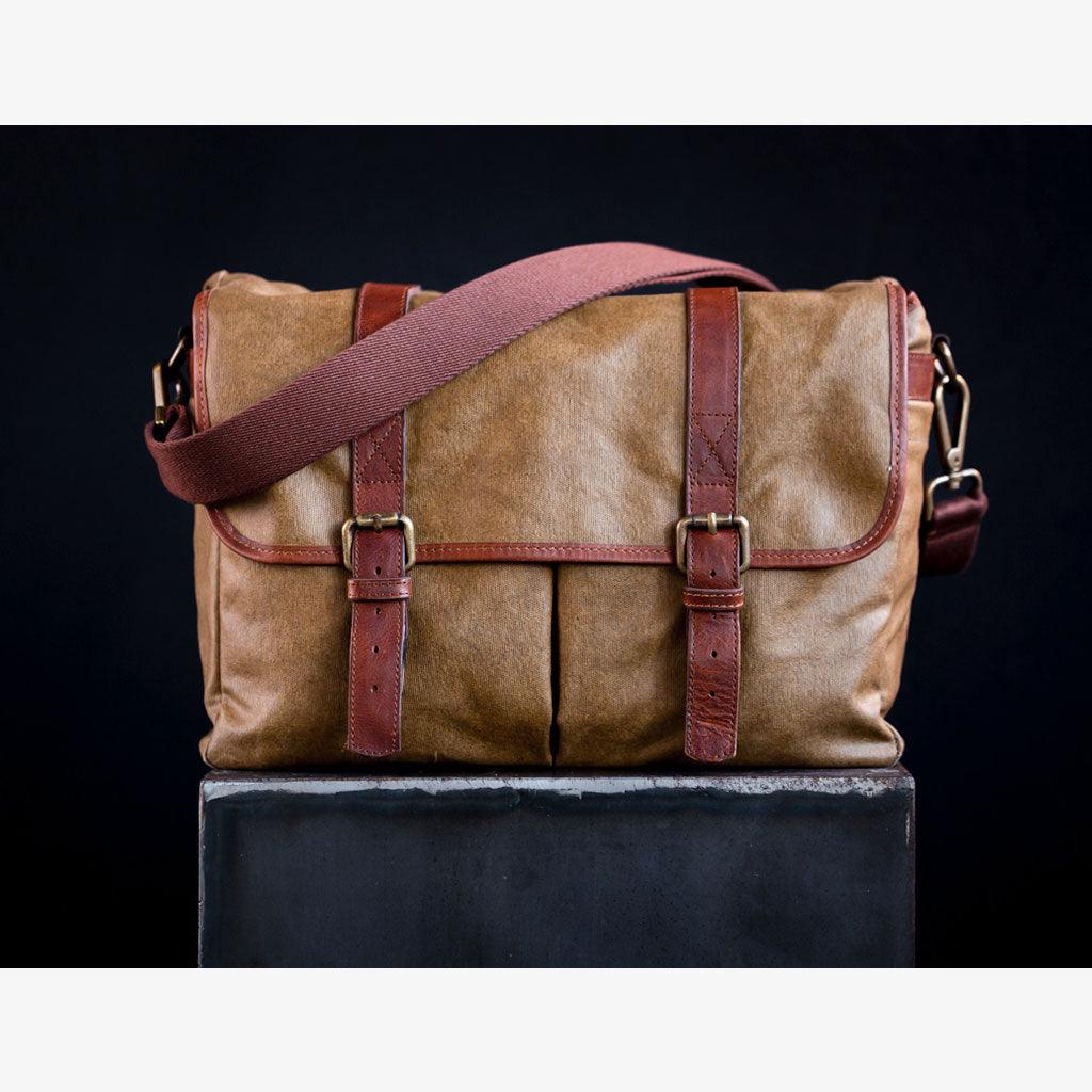 Roma Olive Green Waxed Canvas Camera Bag - Handmade Bronkey Premium Goods ®