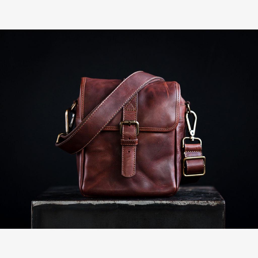 Berlin Cognac Leather Camera Bag - Handmade Bronkey Premium Goods ®