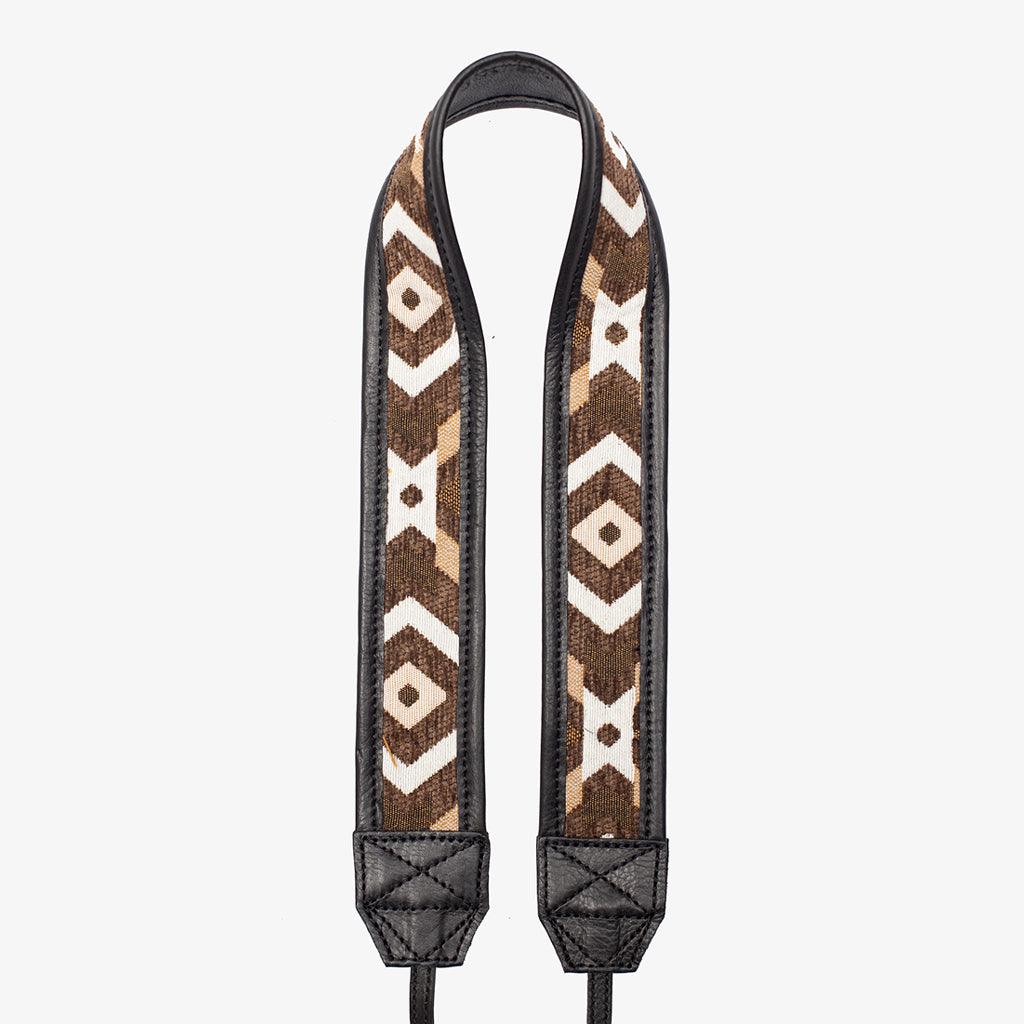 Limited Edition - Jaipur #116 - Fabric &amp; Leather camera strap - Handmade Bronkey Premium Goods ®