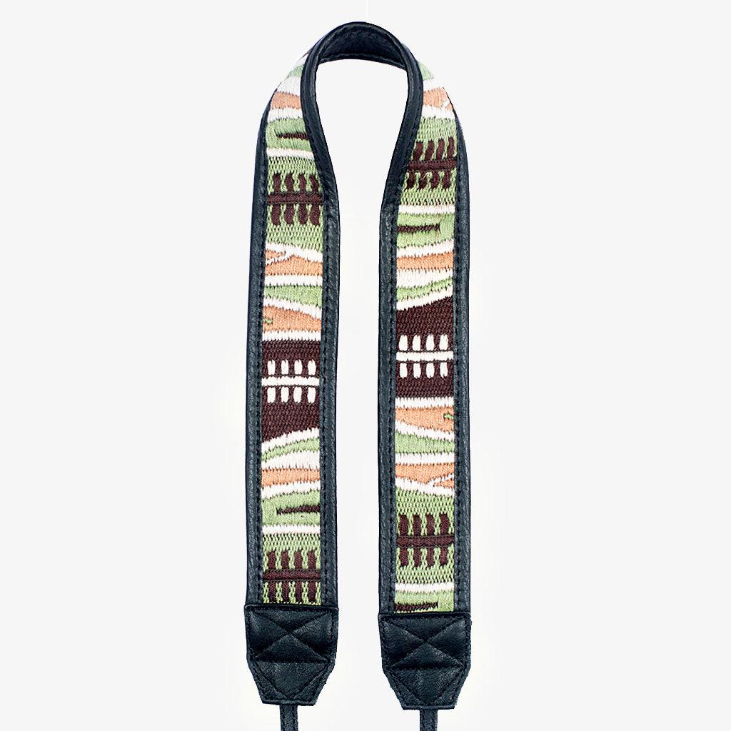 Jaipur #113 - Fabric &amp; Leather camera strap - Handmade Bronkey Premium Goods ®