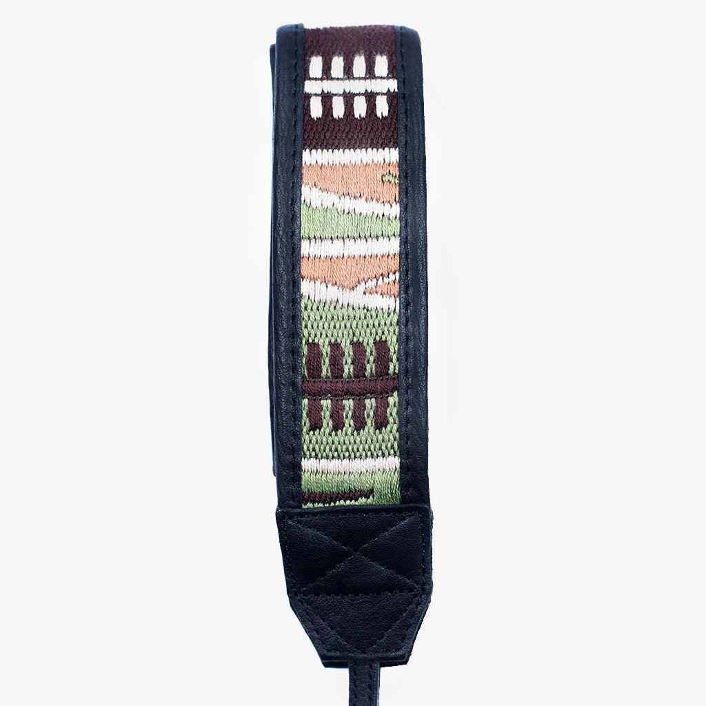 Jaipur #113 - Fabric &amp; Leather camera strap - Handmade Bronkey Premium Goods ®