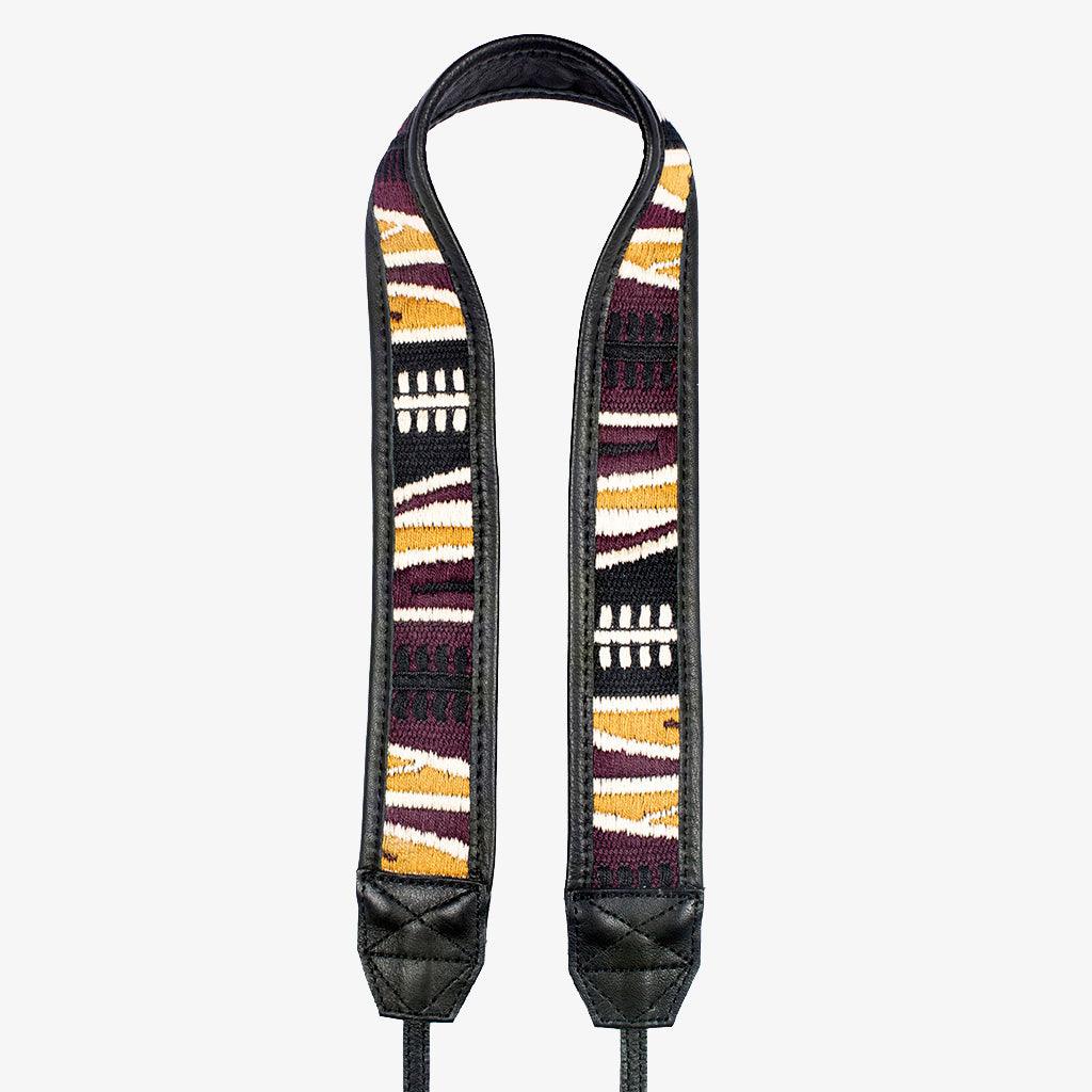 Jaipur #111 - Fabric & Leather camera strap - Handmade Bronkey Premium Goods ®