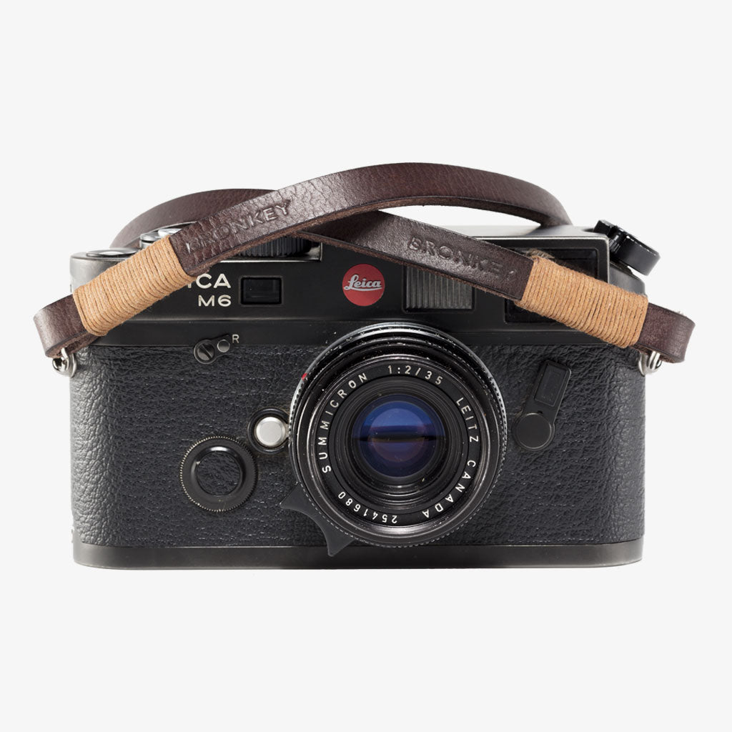Tokyo #105 - Brown &amp; tanned leather camera strap