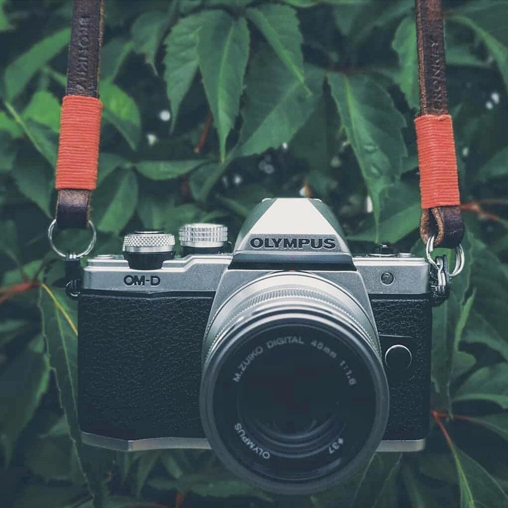 Tokyo #102 - Brown &amp; Red leather camera strap - Handmade Bronkey Premium Goods ®