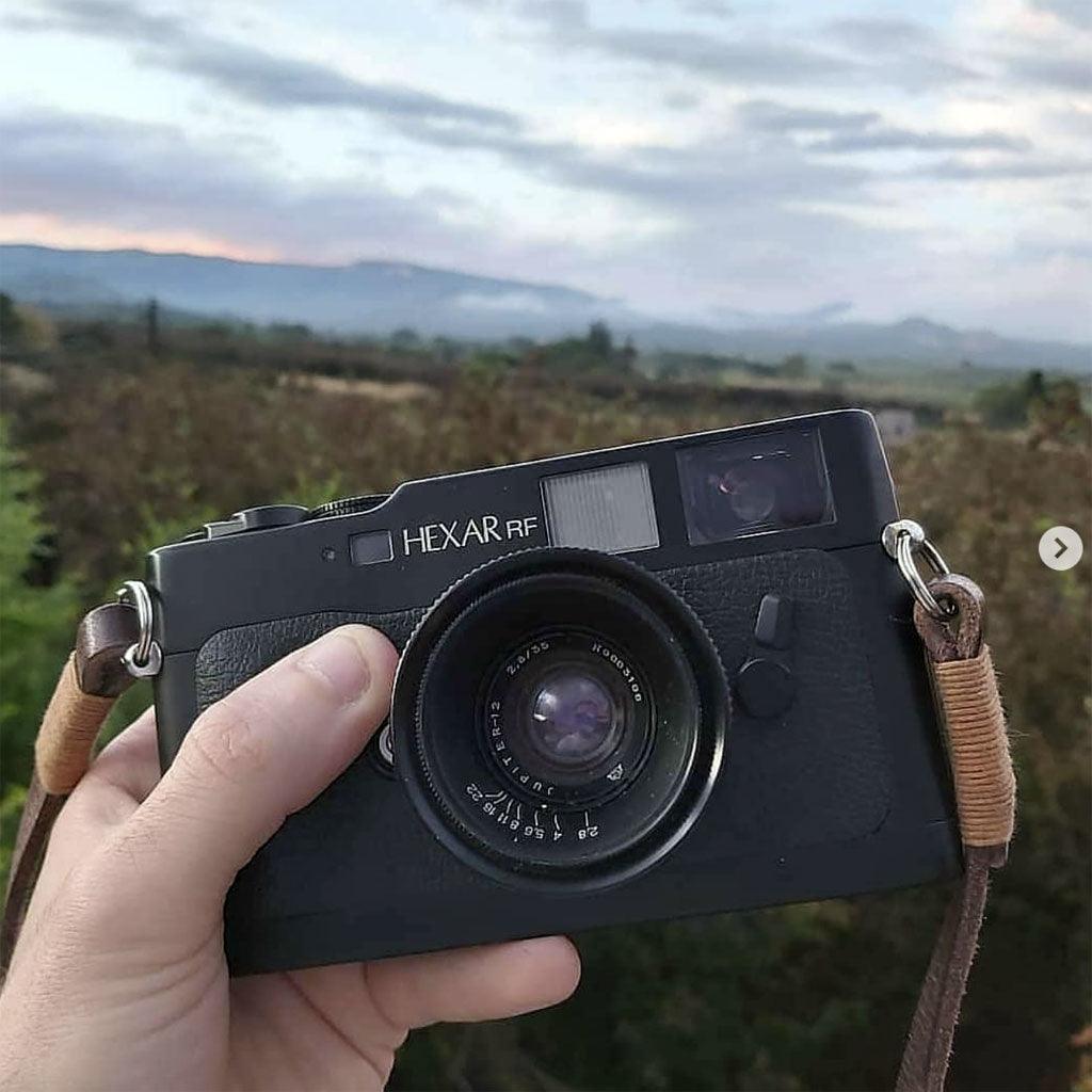 Tokyo #105 - Brown &amp; tanned leather camera strap - Handmade Bronkey Premium Goods ®