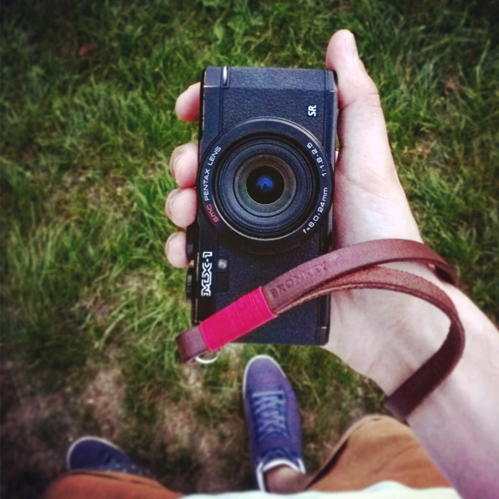 Tokyo #202 - Brown &amp; Red leather camera strap