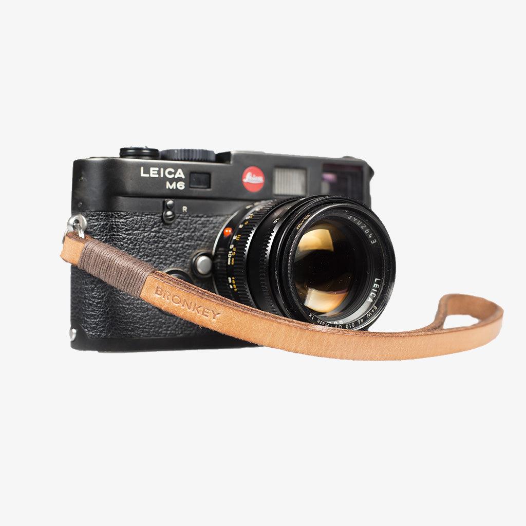 Tokyo #206 - Tanned &amp; Brown leather camera strap - Handmade Bronkey Premium Goods ®