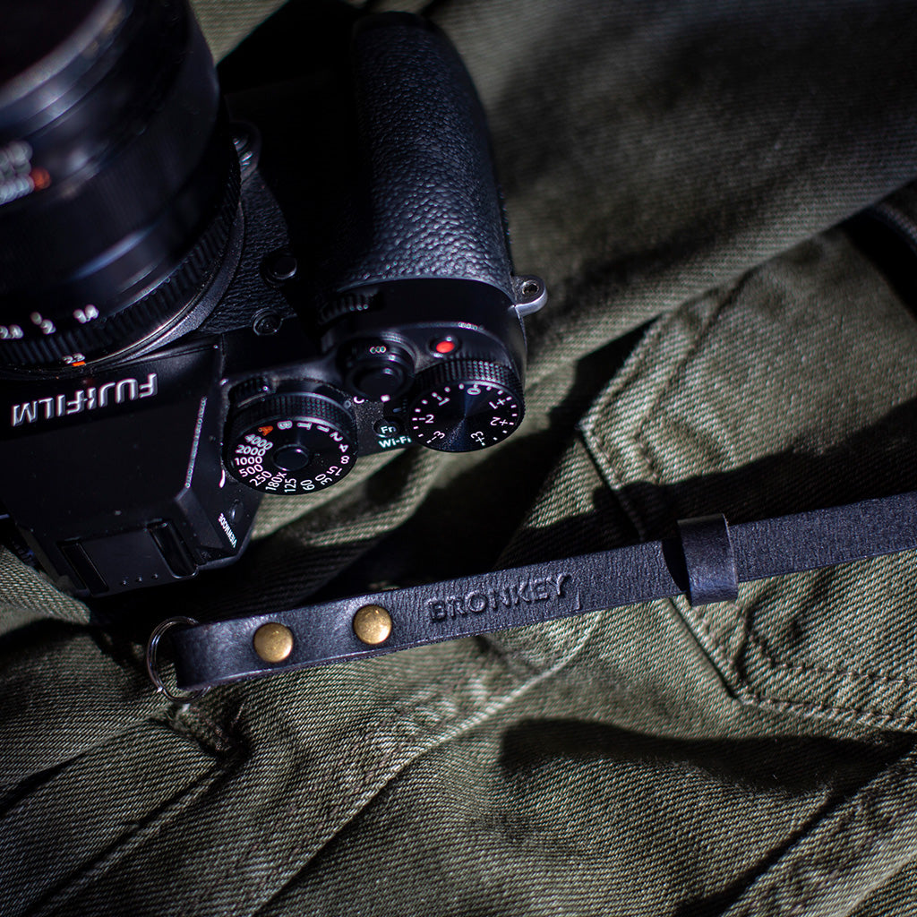 Berlin #201 - Black Leather camera strap