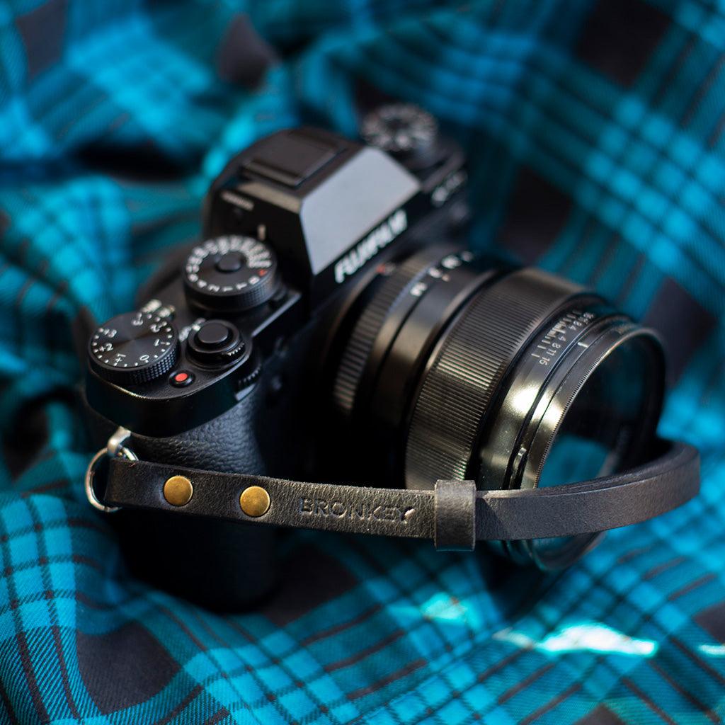 Berlin #201 - Black Leather camera strap - Handmade Bronkey Premium Goods ®