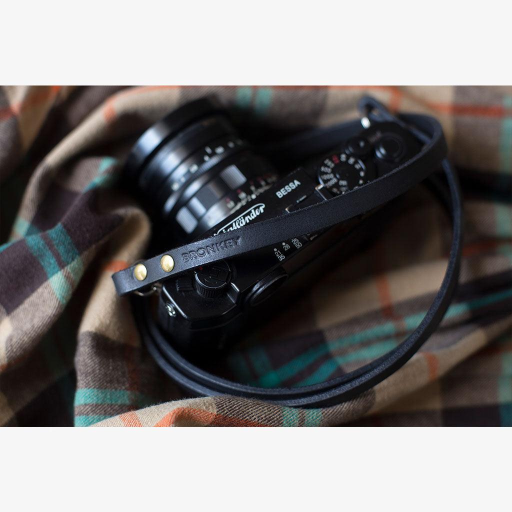 Berlin #101 - Black Leather camera strap - Handmade Bronkey Premium Goods ®