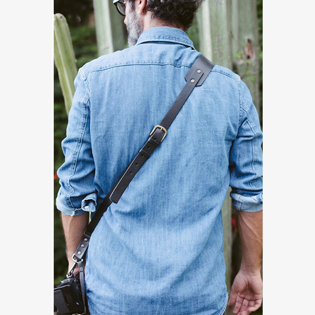 Berlin #601 - Black sling leather camera strap - Handmade Bronkey Premium Goods ®