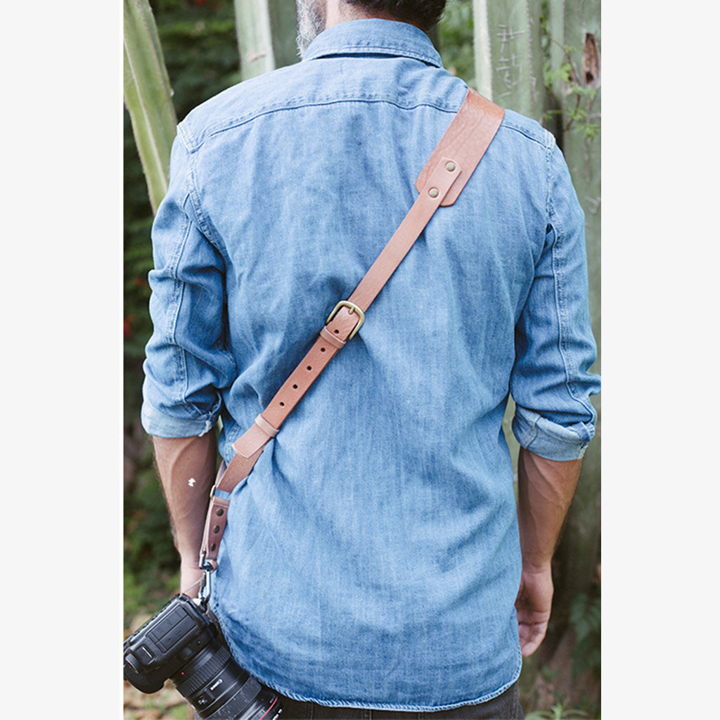Berlin #603 - Tanned sling leather camera strap