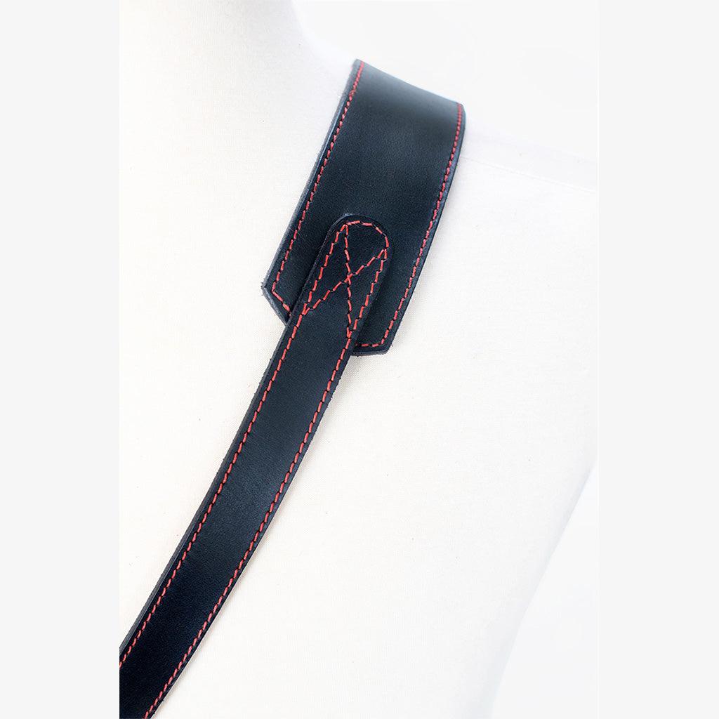 Tokyo #601 - Black &amp; Red sling leather camera strap