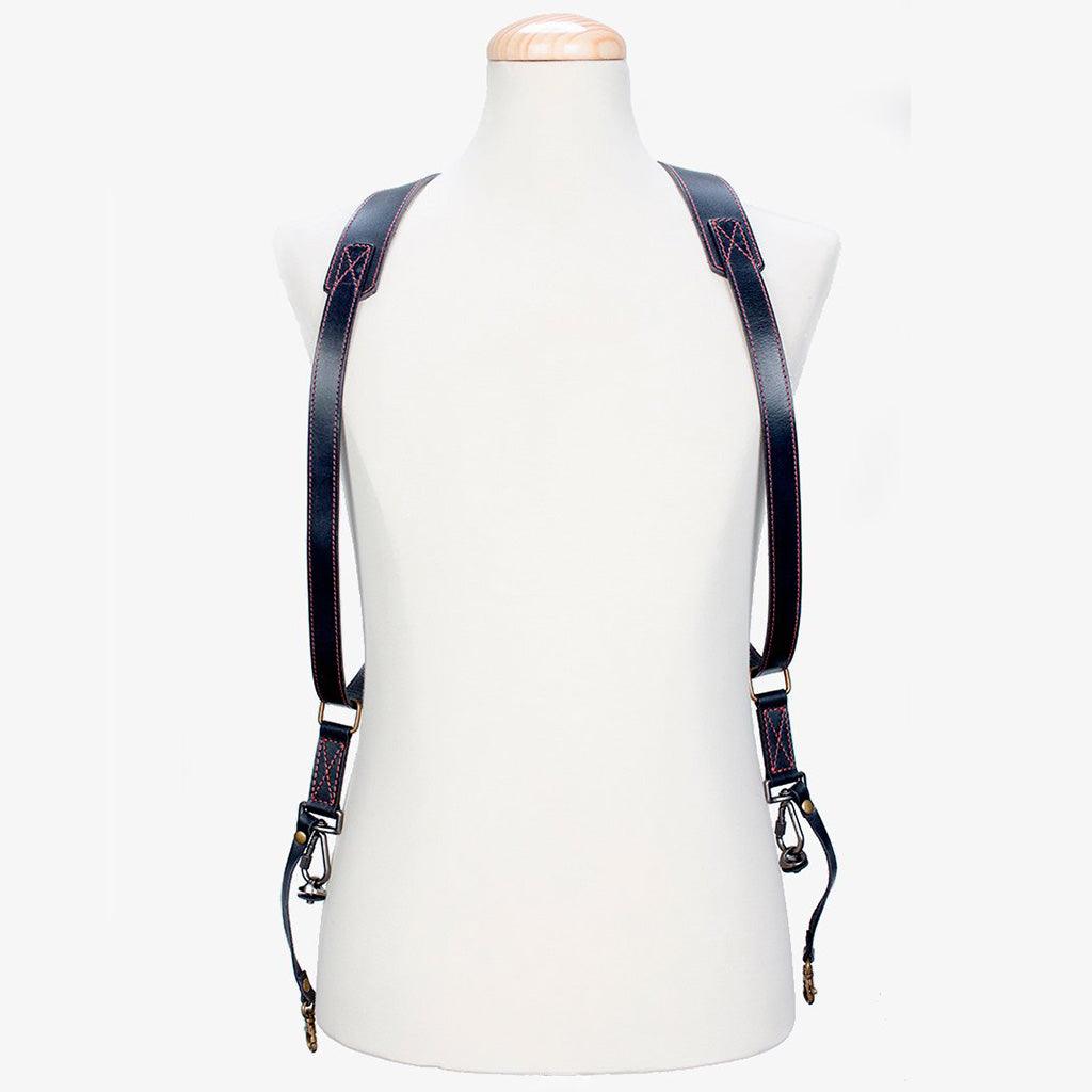 Tokyo #701 - Black & Red dual leather camera strap - Handmade Bronkey Premium Goods ®