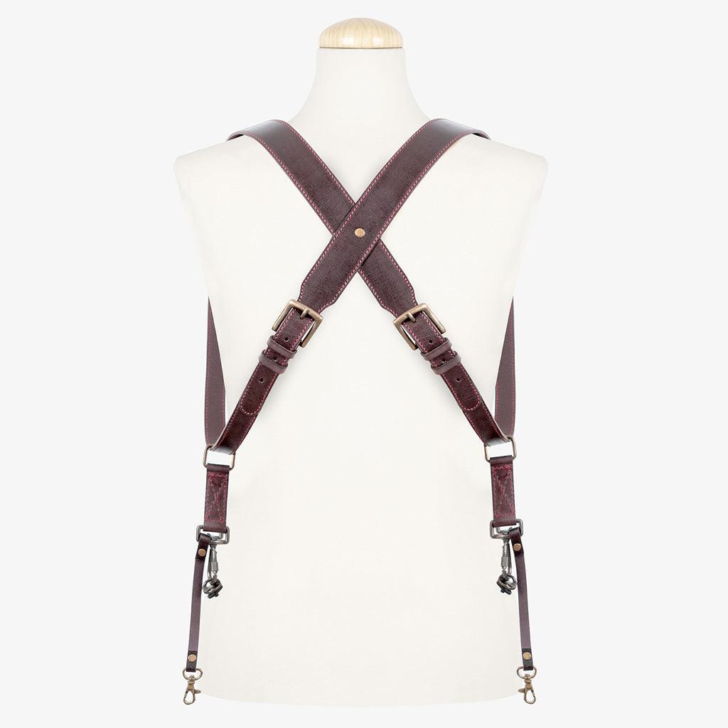 Tokyo #702 - Brown & Red dual leather camera strap - Handmade Bronkey Premium Goods ®